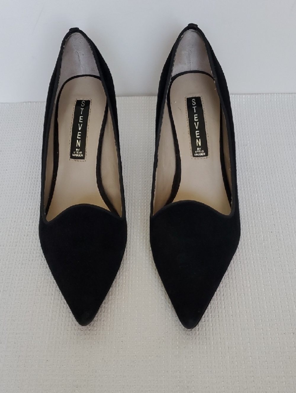 STEVEN by Steve Madden Corry Black Pointed Toe Suede Pumps